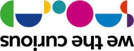 Illustrated round shapes forming We The Curious logo